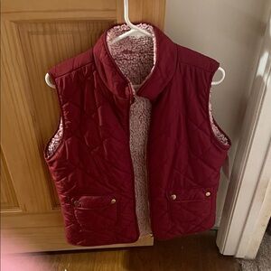 Pink Lily Burgundy Quilted Vest